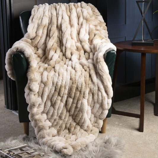 Soft Rabbit Fur Sofa Blanket