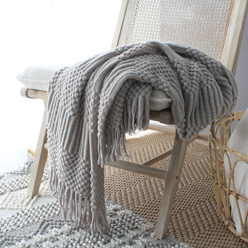 Nordic Knitted Woollen Blanket