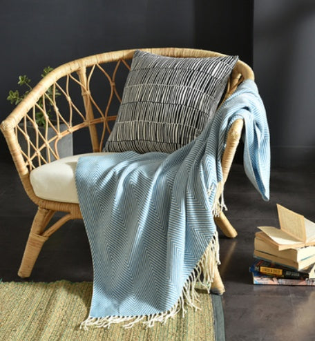 Fringed Knitted Sofa Blanket