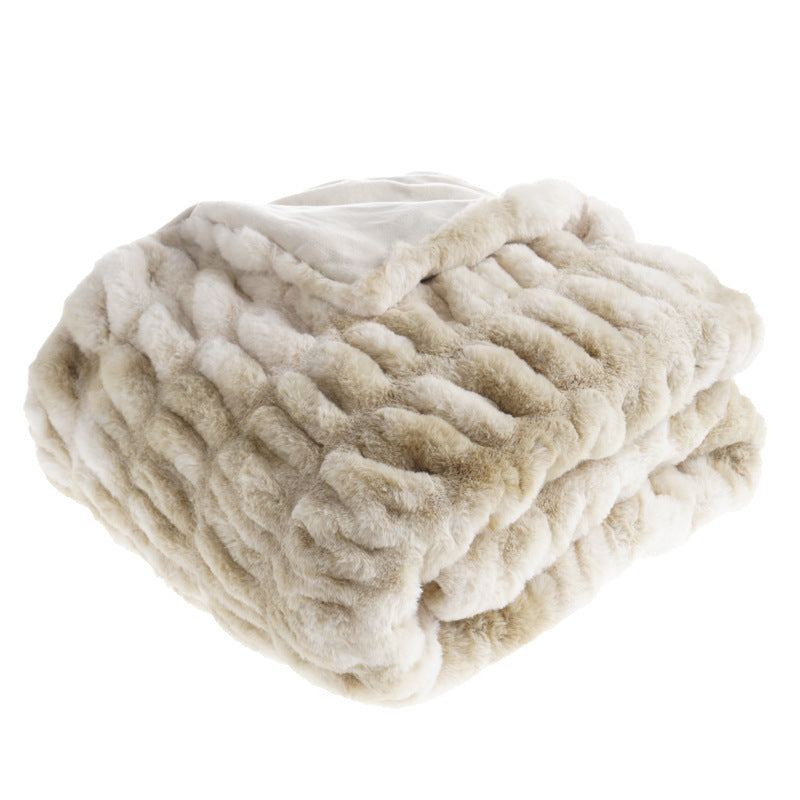 Soft Rabbit Fur Sofa Blanket