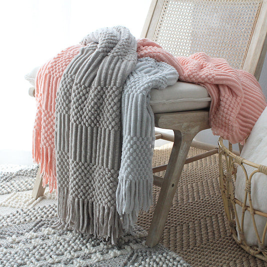 Nordic Knitted Woollen Blanket