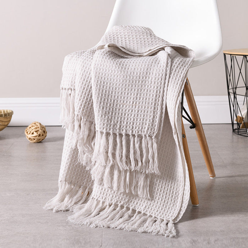 Knitted woollen blanket